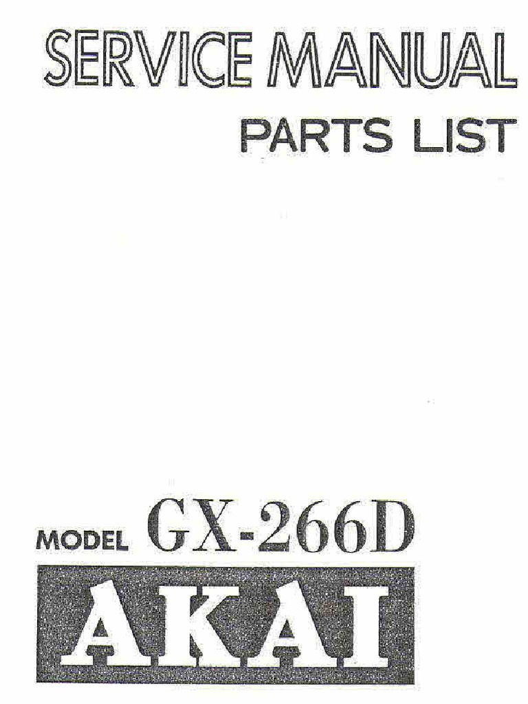 Akai Gx-266d Service