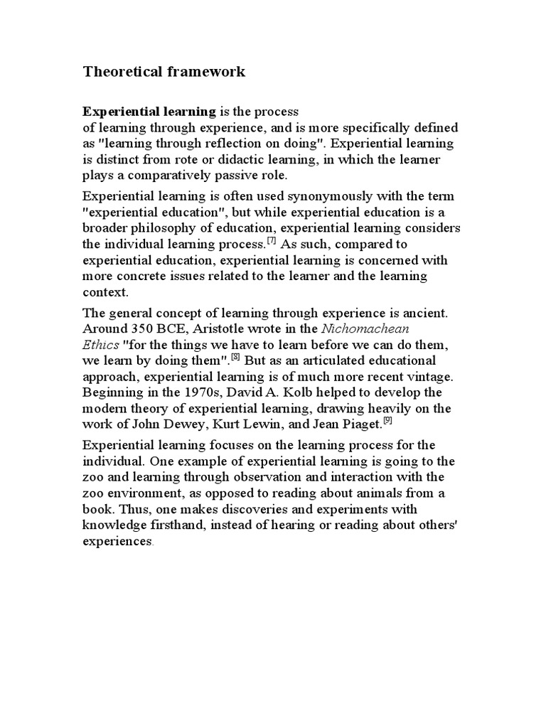 Experiential Learning Theory | PDF | Applied Psychology | Learning