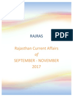 Rajasthan Current Affairs September-November 2017