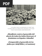 (Las "bondades" del feminismo) ¡Manifiesto contra el genocidio del aborto de todos los bebes Down! 