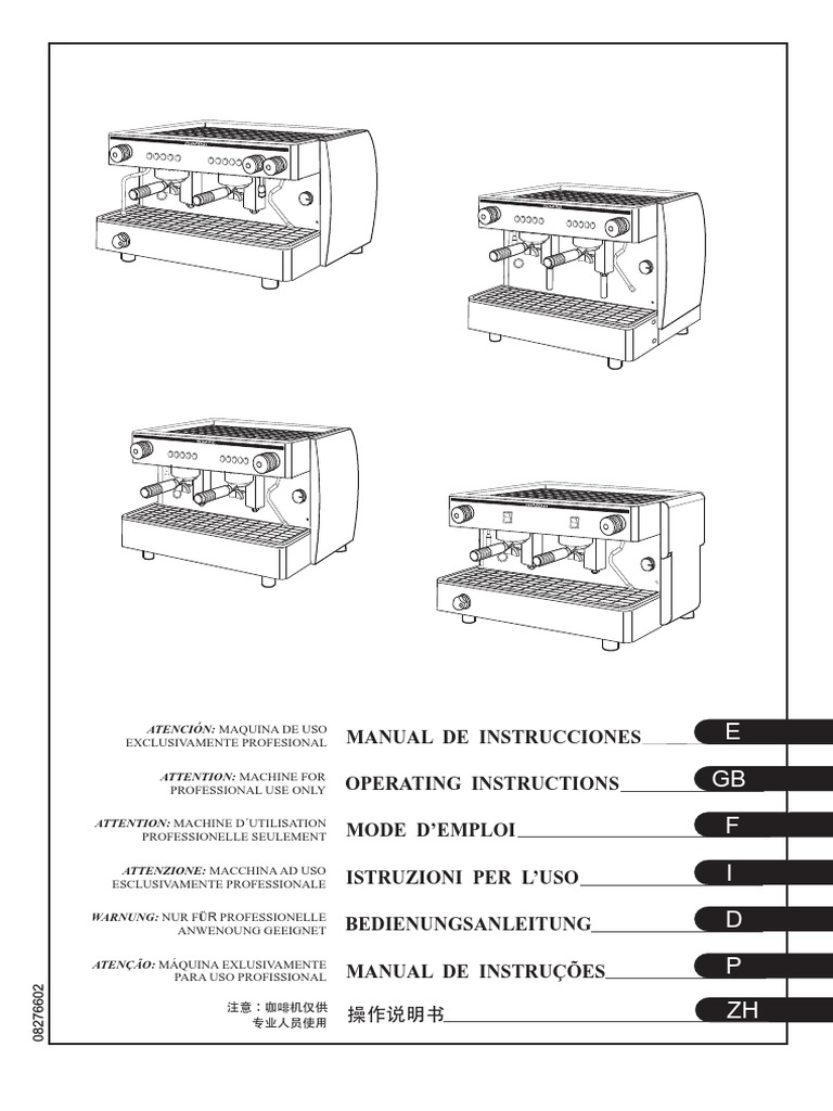 Manual for Professional Espresso Machine | PDF | Coffee | Switch