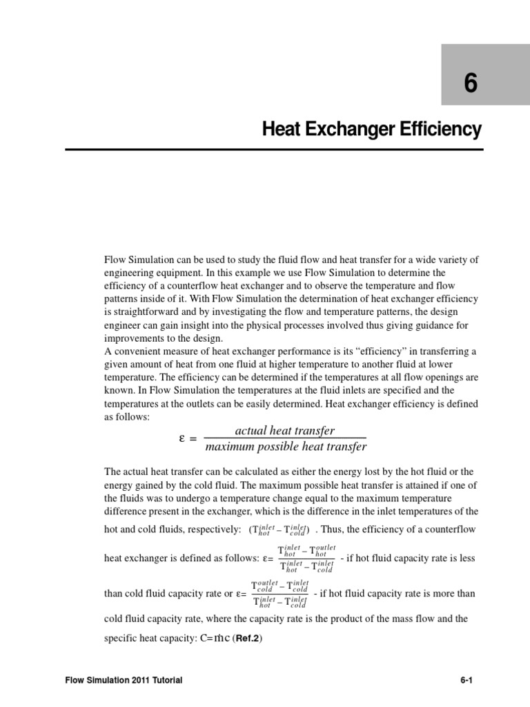 Heat Exchanger Efficiency in Flow Simulation | PDF | Heat | Heat Transfer