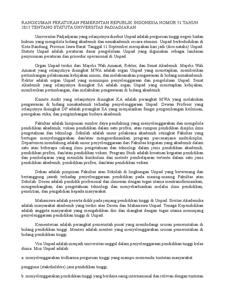 Statuta Universitas Padjadjaran | PDF | Perjalanan