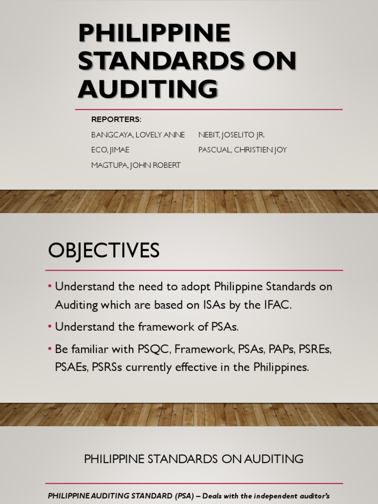 Philippine Standards on Auditing Audit Financial Audit