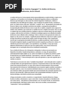 Resumo livro Analise de discurso de Ene Orlandi