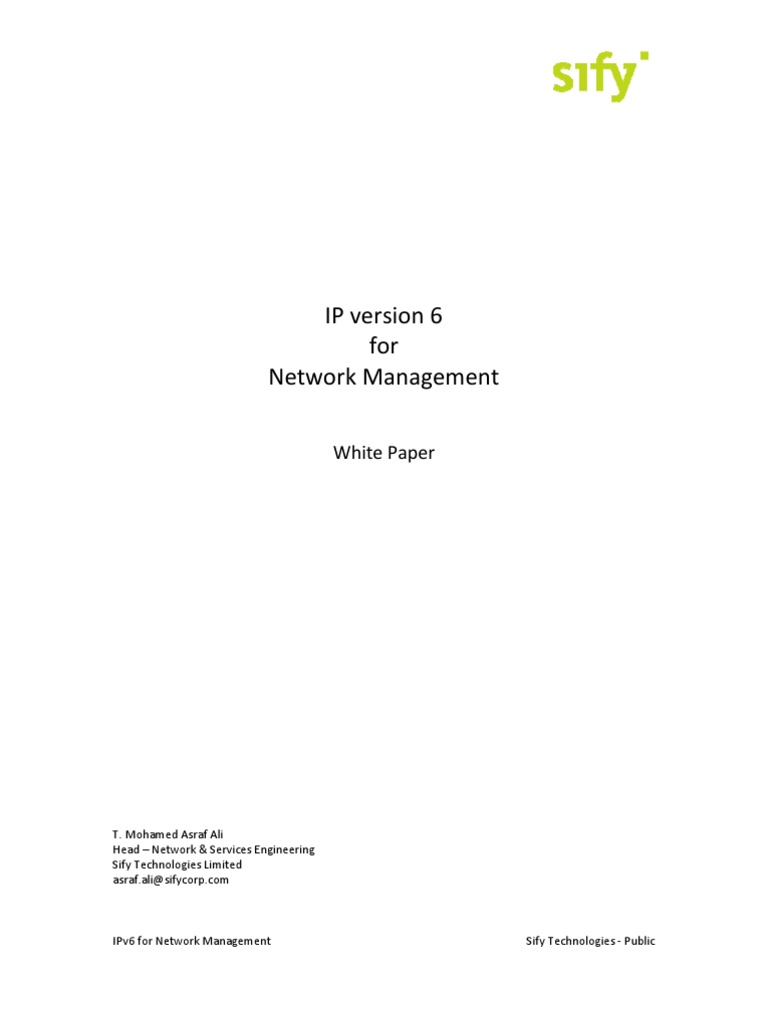 IPv6 in Network Management Solutions | PDF | I Pv6 | Ip Address