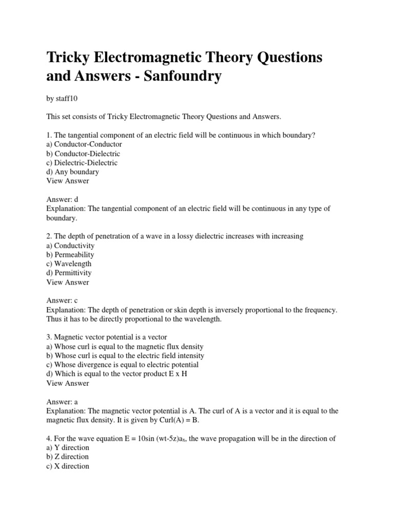 Questions & Answers On Advanced and Tricky Questions | PDF ...