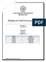 Reality of Child Immunization: Xavier Institute of Management Bhubaneswar