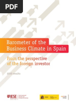 Barometer of The Business Climate in Spain: 2010 Results