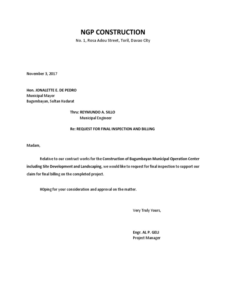 Request for Final Billing.docx