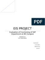 Eis Project: Evaluation of Functioning of SAP Department at IBS Gurgaon