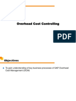 Overhead Cost Controlling Processes in SAP