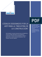 Códigos AFIP Industria Construcción