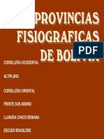 Provincias Fisiograficas de Bolivia
