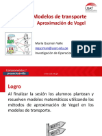Modelo de Transporte Solución Aproximaciòn de Vogel - Industrial