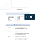 Curriculum Vitae Fernando Hidalgo