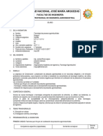 Sílabo Tecnología de Procesos Agroindustriales 2017 - II