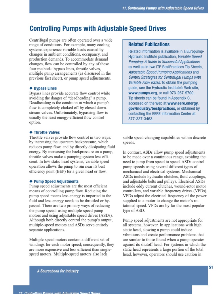 Controlling Pumps with Adjustable Speed Drives | PDF | Pump | Power Supply