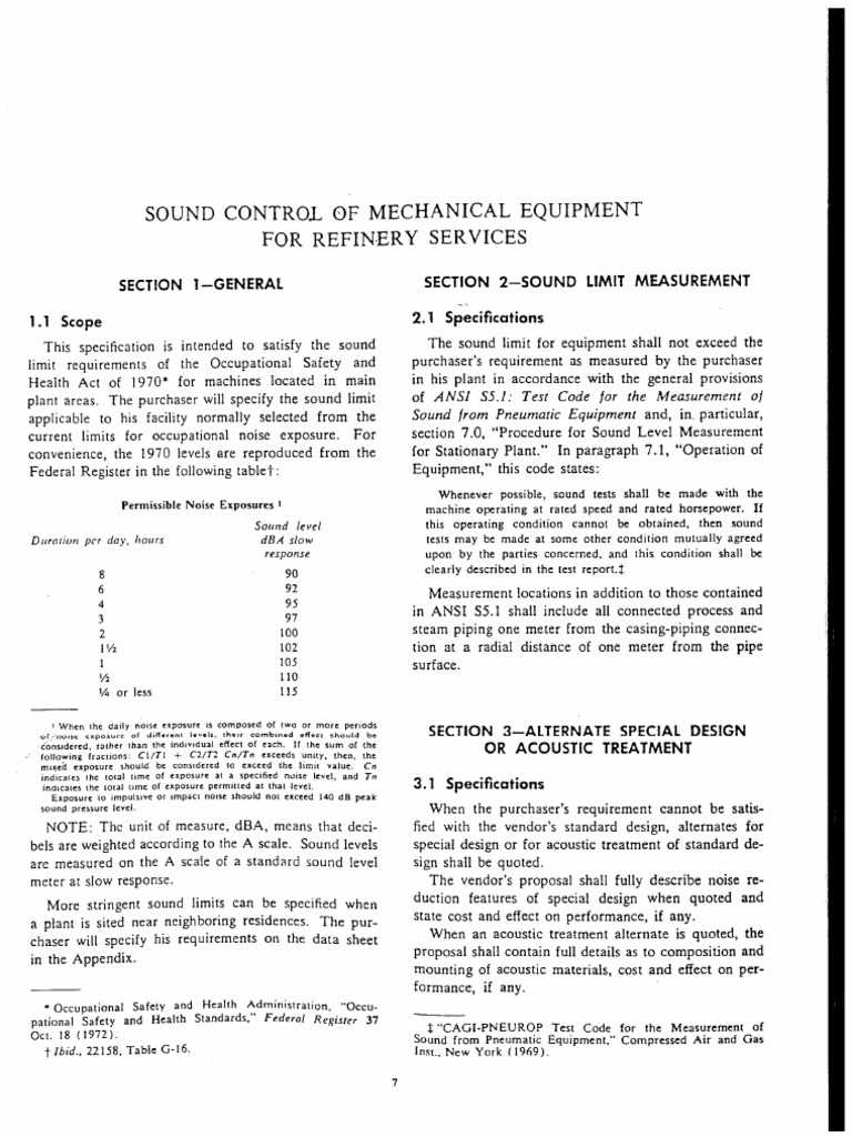 API 615 Ruido Permisible | PDF