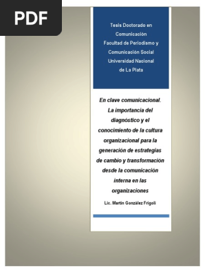 Tesis Dr Martin Gonzalez El Diagnostico De Comunicacion Interna En Las Organizaciones Como Clave Del Cambio Science Tecnologia General
