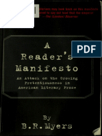 A Readers Manifesto An Attack On The Growing Pretentiousness in