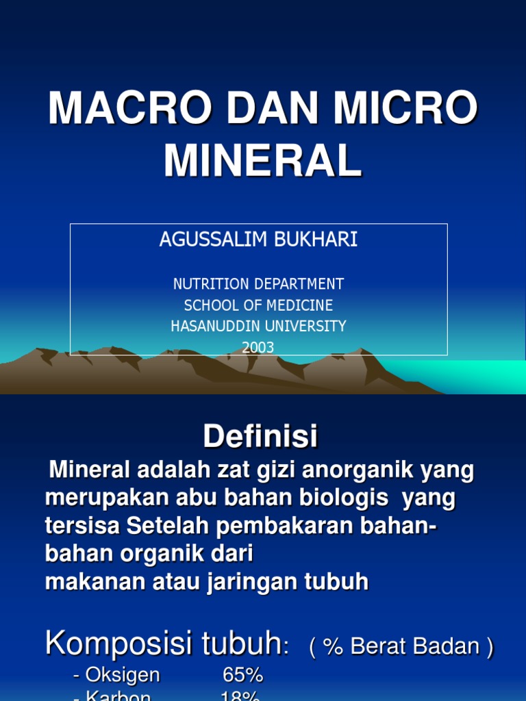 Makro Dan Mikro Mineral