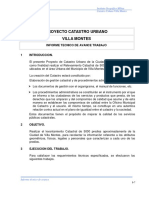 Catastro Urbano Villa Montes: Informe técnico de avance del trabajo de campo