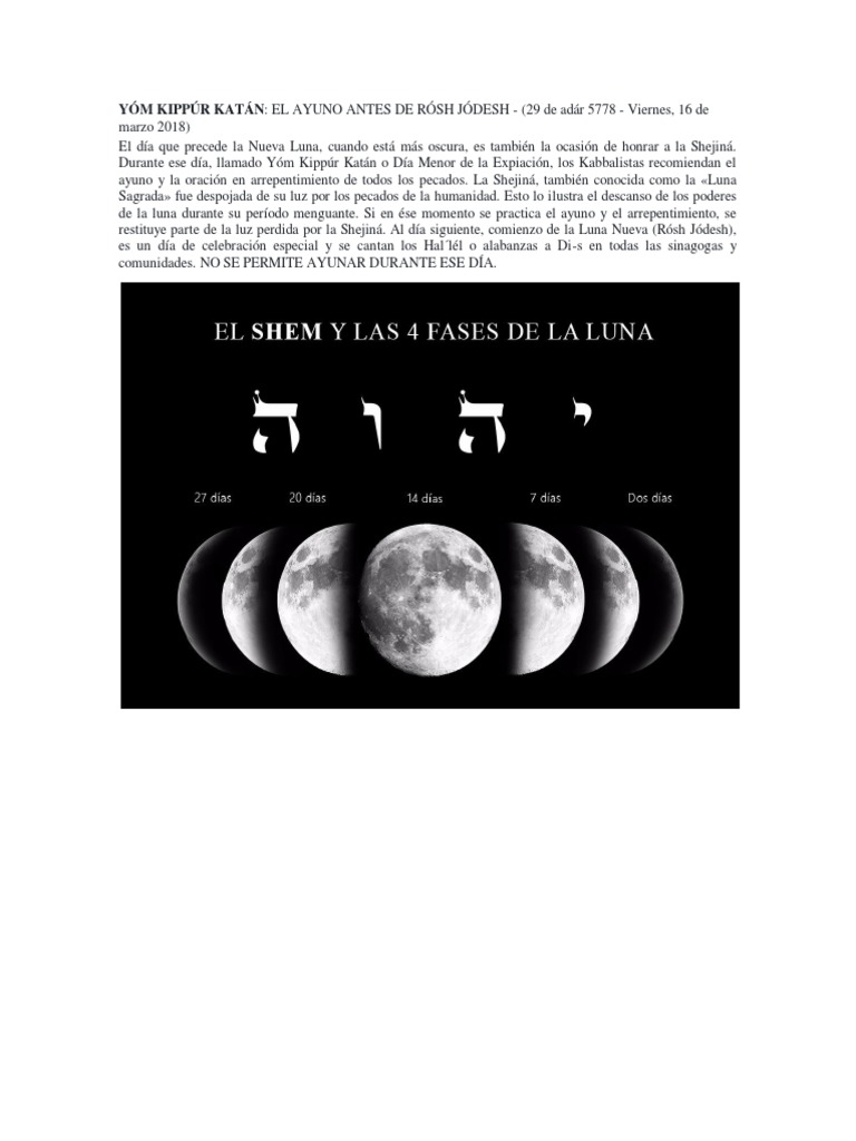 Yóm Kippúr Katán PDF