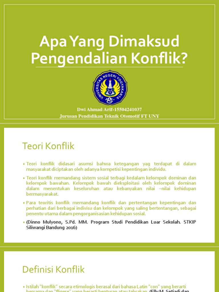 Apa Yang Dimaksud Pengendalian Konflik PDF