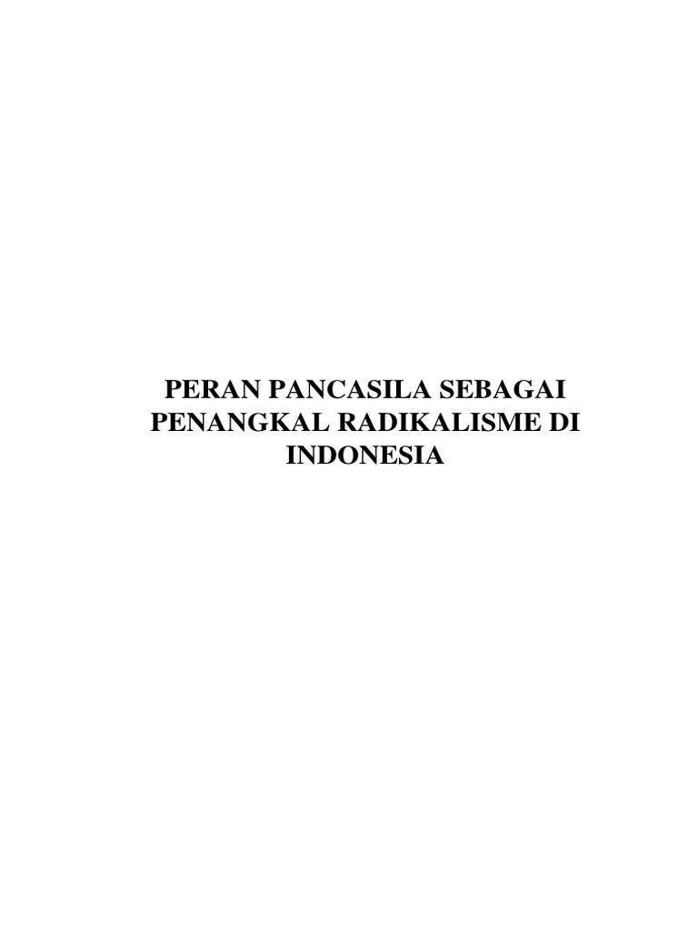 Peran Pancasila Sebagai Penangkal Radikalisme Di Indonesia