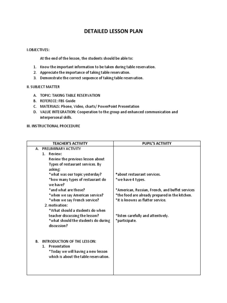 Detailed Lesson Plan | PDF | Lesson Plan | Behavior Modification