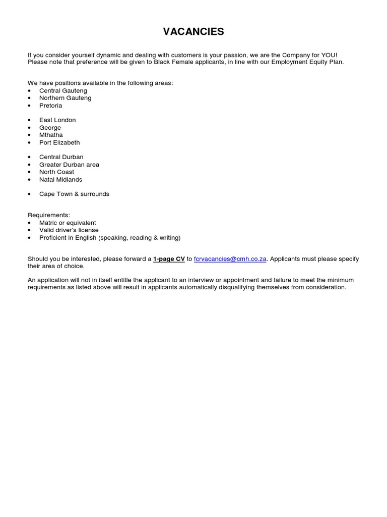 First Car Rental Vacancies PDF PDF