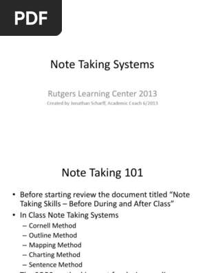 Note Taking Systems