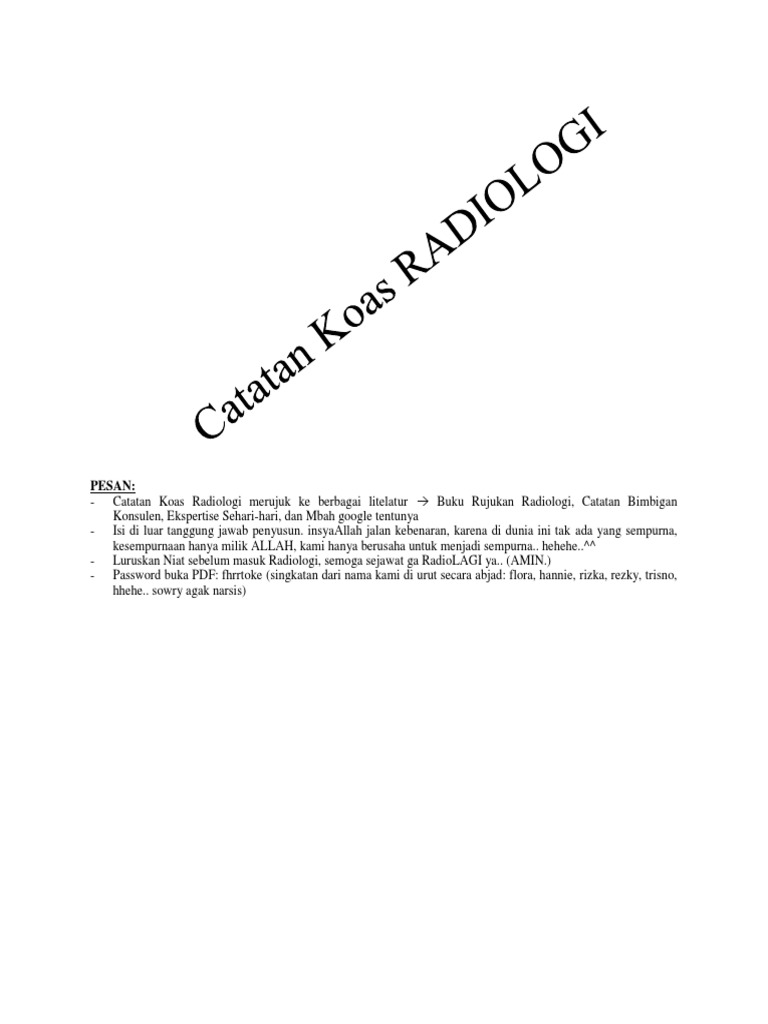 Catatan DM Radiologi | PDF