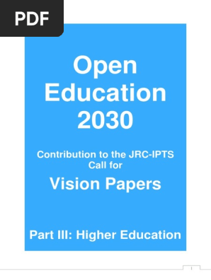 Open Education 2030 Oe2030 Part Iii Higher Education Pdf