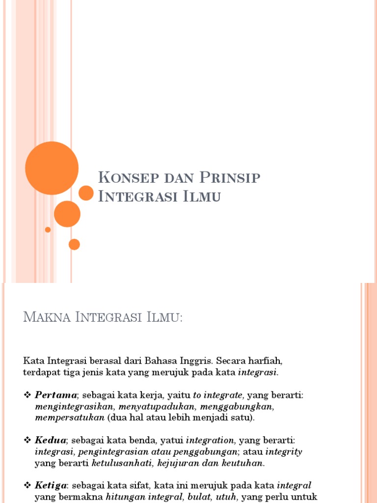 Prinsip Integrasi Ilmu dalam Pendidikan | PDF | Filsafat