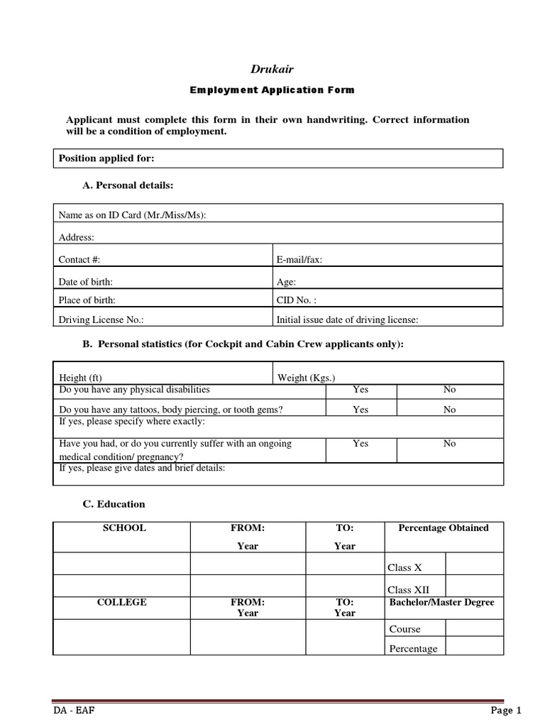 Revised DA Employment Form 2018 | PDF | Government | Government Information