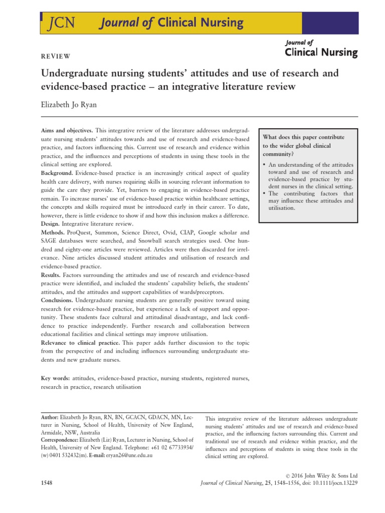 Undergraduate Nursing Students' Attitudes and Use of Research and | PDF ...