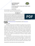 A Study of Parental Encouragement As Related To Risk Taking Behaviour of Graduate Students