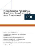 Pemodelan Dalam Pemrogaman Linier Integer (Modeling in Integer Linear Programming)