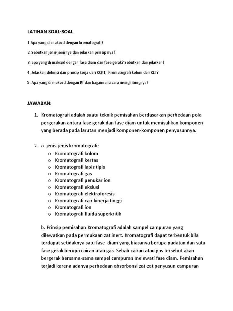 Latihan Soal Kimnal Kromatografi Kel 5