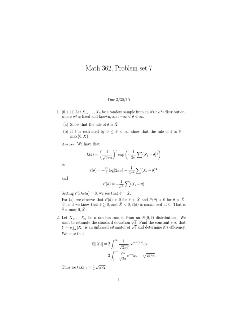362assn7 Solns Scientific Theories Statistical Inference