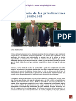 Breve Historia de Las Privatizaciones en España, 1985-1995