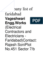 Company List of Faridabad: Vageshwari Engg - Works