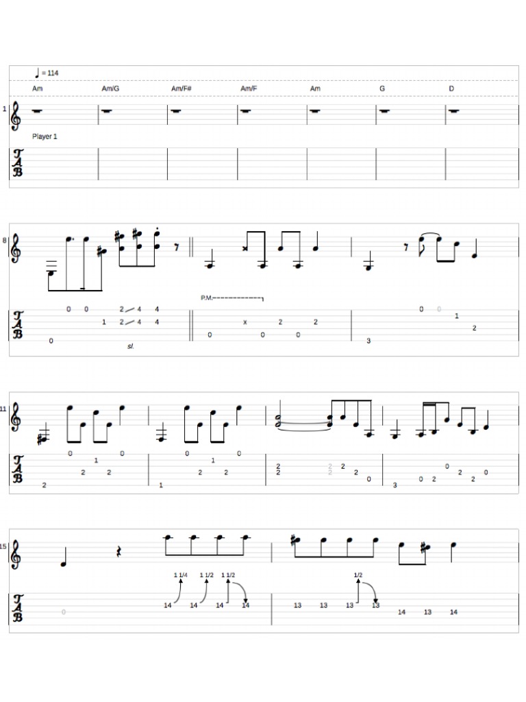 While My Guitar Gently Weeps #1 - Lead Guitar Tab