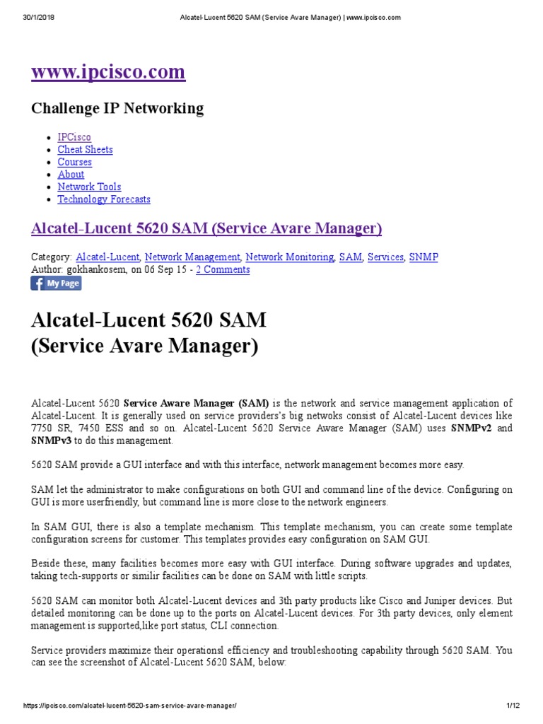 Alcatel-Lucent 5620 SAM Guide | PDF | Internet Architecture | Computer ...