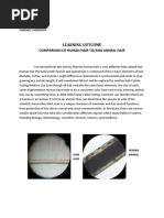 Comparison of Human Hair To/And Animal Hair: Learning Outcome