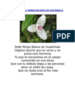 Poema Bella Monja Blanca de Guatemala