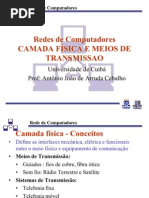 Unidade III  AULAS 17, 18, 19 CAMADA FÍSICA E MEIOS DE TRNASMISSÃO