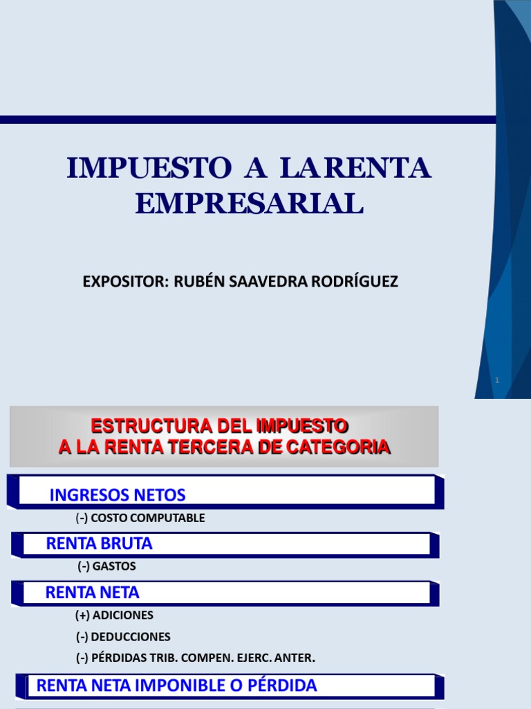 Estructura del Impuesto a la Renta Empresarial | PDF | Devengo | Costo